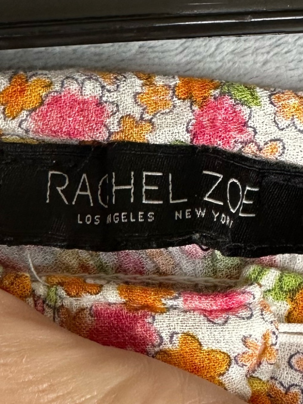 Rachel Zoe Floral Boho Maxi Skirt M Smocked Waist Button Front Slit Viscose - Picture 6 of 10